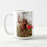 Sea mi fan del orangután de la tarjeta del día de  taza