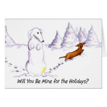Sea tarjeta de Navidad del perro de Weiner de la m