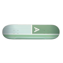 Seafoam, verde salvia, y rayas de azules cielos monopatines personalizados