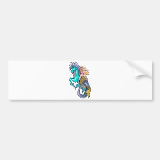 seahorse del montar a caballo de la sirena etiqueta de parachoque