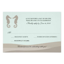Seahorse doble del océano que casa RSVP Invitaciones Personalizada