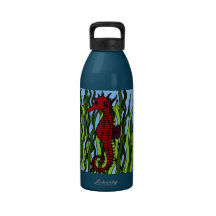 Seahorse en botella de agua del Seagrass