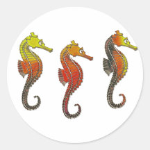 Seahorse esmaltado de oro pegatina