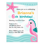 Seahorse lindo y de la diversión bajo cumpleaños d comunicados