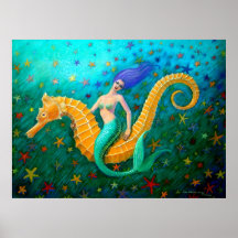 Seahorse mágico del paseo de la sirena impresiones