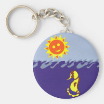 Seahorse, Sun y arte caprichoso del dibujo animado Llaveros Personalizados