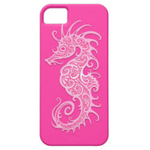 Seahorse tribal rosado iPhone 5 Case-Mate carcasas