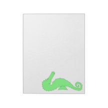 Seahorse verde en blanco bloc
