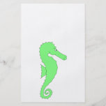 Seahorse verde en blanco tarjetones