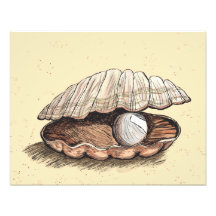 Seashell perfecto de la perla arte fotografico