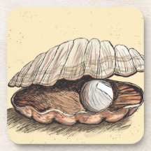 Seashell perfecto de la perla posavasos de bebidas