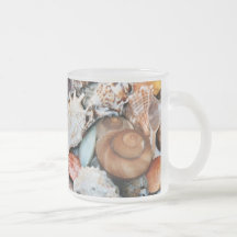 Seashells coloridos taza de café