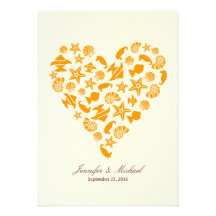 Seashells y boda de playa del corazón de las estre comunicado