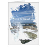 Seaspray en las rocas; Personalizable Felicitación