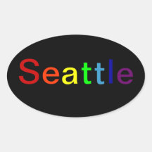 Seattle Calcomania Ovalada