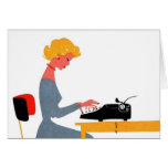 Secretaria retra, día profesional administrativo tarjeta