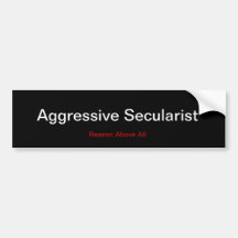 Secularista agresivo pegatina de parachoque