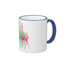 seis lamas en seis colores de la llama taza