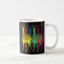 seis llamas en seis colores tazas de café