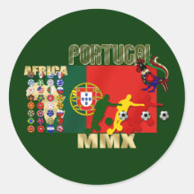 Selecção Portuguesa - 32 Paises Futebol Arte Etiqueta Redonda