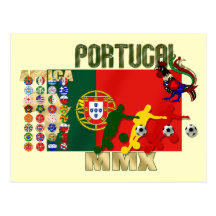 Selecção Portuguesa - 32 Paises Futebol Arte Tarjeta Postal