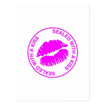 Sellado con un beso tarjeta postal