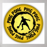 Sello agradable del ping-pong posters