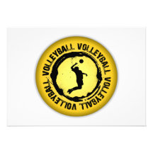 Sello agradable del voleibol (varón) invitaciones personalizada