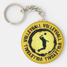 Sello agradable del voleibol (varón) llaveros personalizados