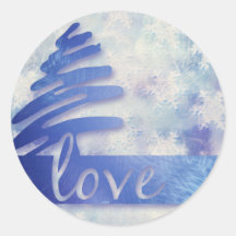 Sello azul y blanco del pegatina del "amor" del co
