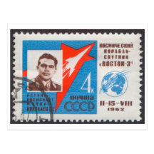 Sello de Andrian Nikolayev Vostok 3 URSS de la pos