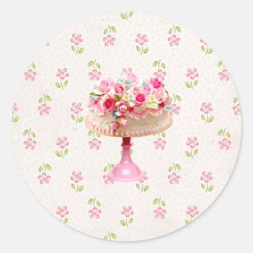 Sello de la torta de la flor….pegatina