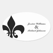 Sello del sobre de la flor de lis calcomanías ovales