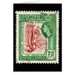 Sello Guayana británica 1954 72c Tarjeta