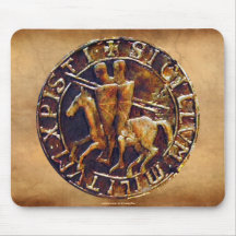 Sello medieval de los caballeros Templar Tapetes De Raton