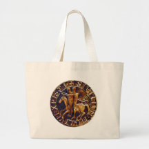 Sello medieval de los caballeros Templar Bolsas Lienzo