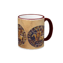 Sello medieval de los caballeros Templar Tazas