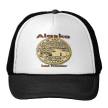 Sello pasado del estado de la frontera de Alaska Gorras De Camionero