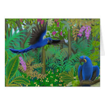 Selva del Macaw del jacinto Felicitacion