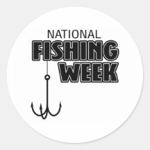Semana nacional de la pesca etiquetas redondas