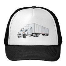 Semi dibujo animado blanco del remolque del camión gorros bordados