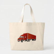 Semi dibujo animado rojo del remolque del camión bolsa de mano