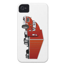 Semi dibujo animado rojo del remolque del camión Case-Mate iPhone 4 protectores