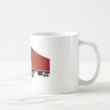 Semi dibujo animado rojo del remolque del camión tazas de café