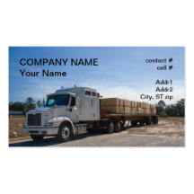 semi transporte de la madera de construcción del c tarjetas de negocios