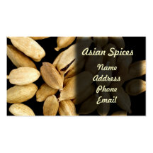 Semillas del cardamomo, una especia aromática indi tarjetas de visita