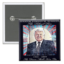 Senador Edward Kennedy Commemorative Button Pins