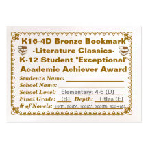 Señal de bronce de K16-4D - obras clásicas 100ct d Tarjetas Personales