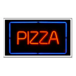 Señal de neón azul y roja de la PIZZA Plantilla De Tarjeta Personal