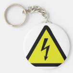 señal de peligro de destello eléctrica llavero